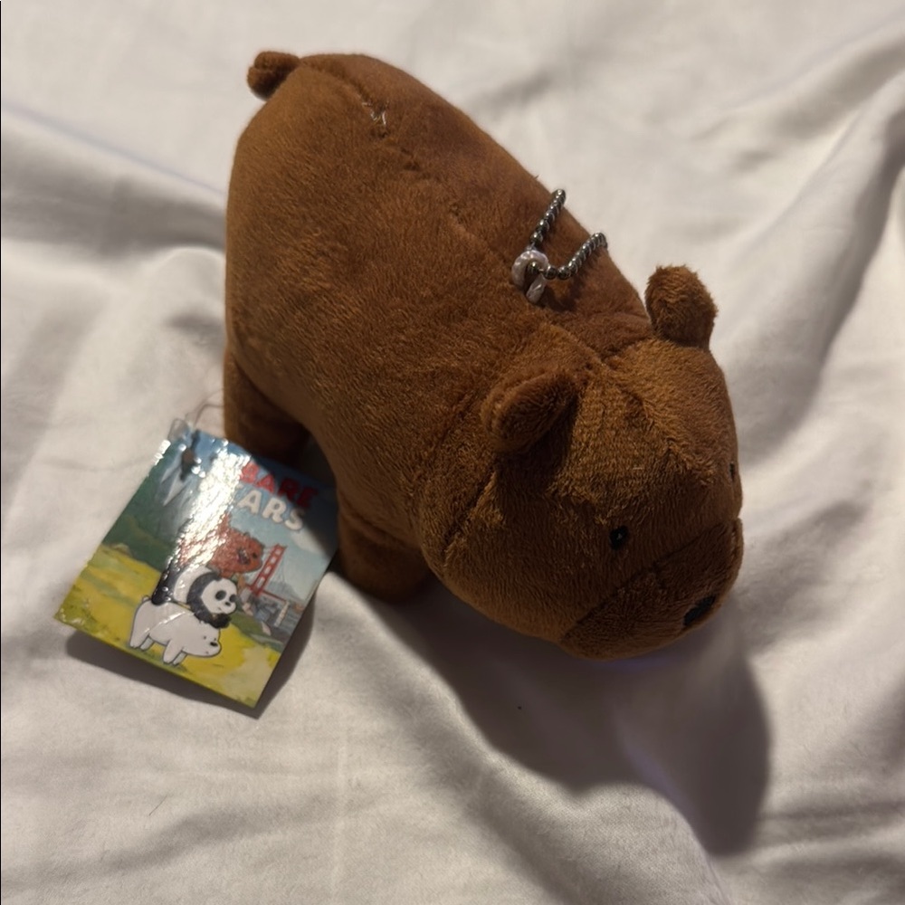 We bare bears Brown Plush Bear Keychain